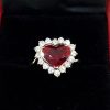 Heart Shape Ruby Diamond Ring
