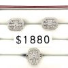 18K White Gold Diamond Ring & Earrings