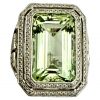 Green Garnet Diamond Ring