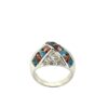 18K Ring with Blue, Red Stones and Diamonds