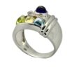 14K Gold Ring with Multicolor Gemstone