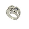18 kt Frog Ring with Blue Stone and Diamonds