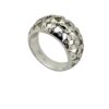 18 kt Gold Diamond Ring with Cut-out Floral Design and Small Stones