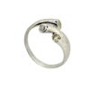 18K White Gold Ring with Three Diamond