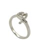 18K White Gold Heart Ribbon Ring with Diamond
