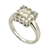 14k White Gold Diamond Ring Princess Cut & Baguette