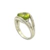 Peridot and Diamond Ring in White Gold