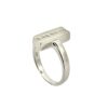 18K White Gold Ring with Diamond Stones