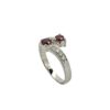 18 White Gold Ruby and Diamond Bypass Design Ring