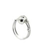 White Gold Ring with Ball and Diamond Accents