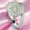 18K White Gold Diamond Pave Ring