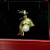 Authentic Cartier 18K Yellow Gold Dolphin Pendant Charm with Pearl and Emerald