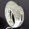 18K White Gold Sparkling Pave Heart Diamond Ring