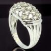 18K White Gold Pave Dome Diamond Ring