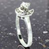 14k White Gold Diamond Ring Crescent Moon Design