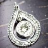 14k White Gold Diamond Teardrop Pendant