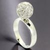 18K Ring with Diamond Ball