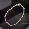 9K White Gold Chain Bracelet with Diamond