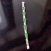 White Gold Bracelet with Green Teardrop Stones