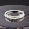 Diamond Bangle Bracelet White Gold Tone