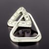White Gold Triangle Dangle Diamond Earrings