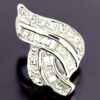 Diamond Baguette and Round Cut Ring in White Gold