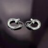 Diamond Baguette Hoop Earrings in White Gold