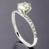 Diamond Engagement Ring 14k White Gold Solitaire Band