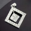 Diamond Square Pendant 18K White Gold