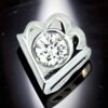 Diamond Stud Earring in White Gold