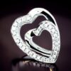 Interlocking Heart Diamond Pendant 18 kt White Gold