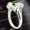 Jade ring in White Gold with Diamond