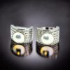 Pearl and Diamond Accent Hoop Earrings