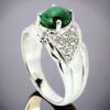 White Gold Emerald and Diamond Ring