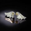 White Gold Diamond and Yellow Diamond Earrings