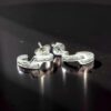 White Gold Hoop Diamond Earrings with Baguette Cut Stones