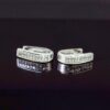 White Gold Princess Cut Diamond Hoop Earrings