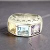 18K Gold Multicolor Gems Ring
